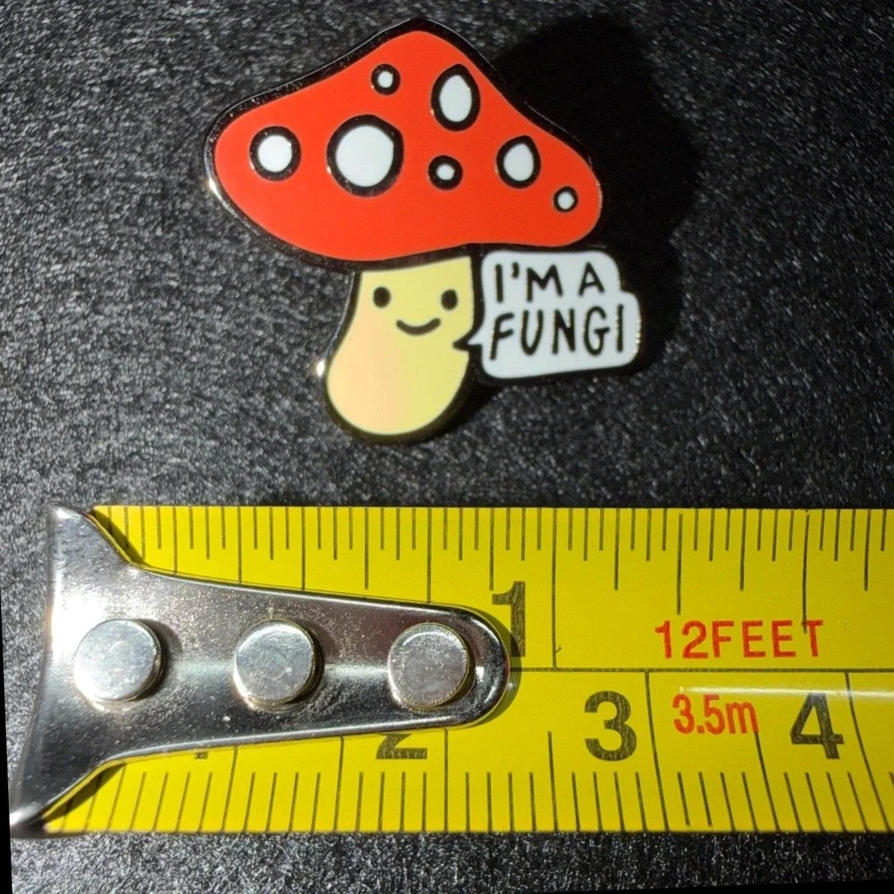 Unbranded Mushroom Enamel Pin Mens Womens Red Pun Fun Guy Lapel Accessory